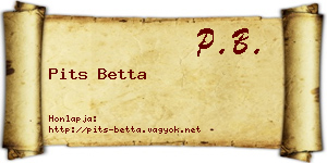 Pits Betta névjegykártya